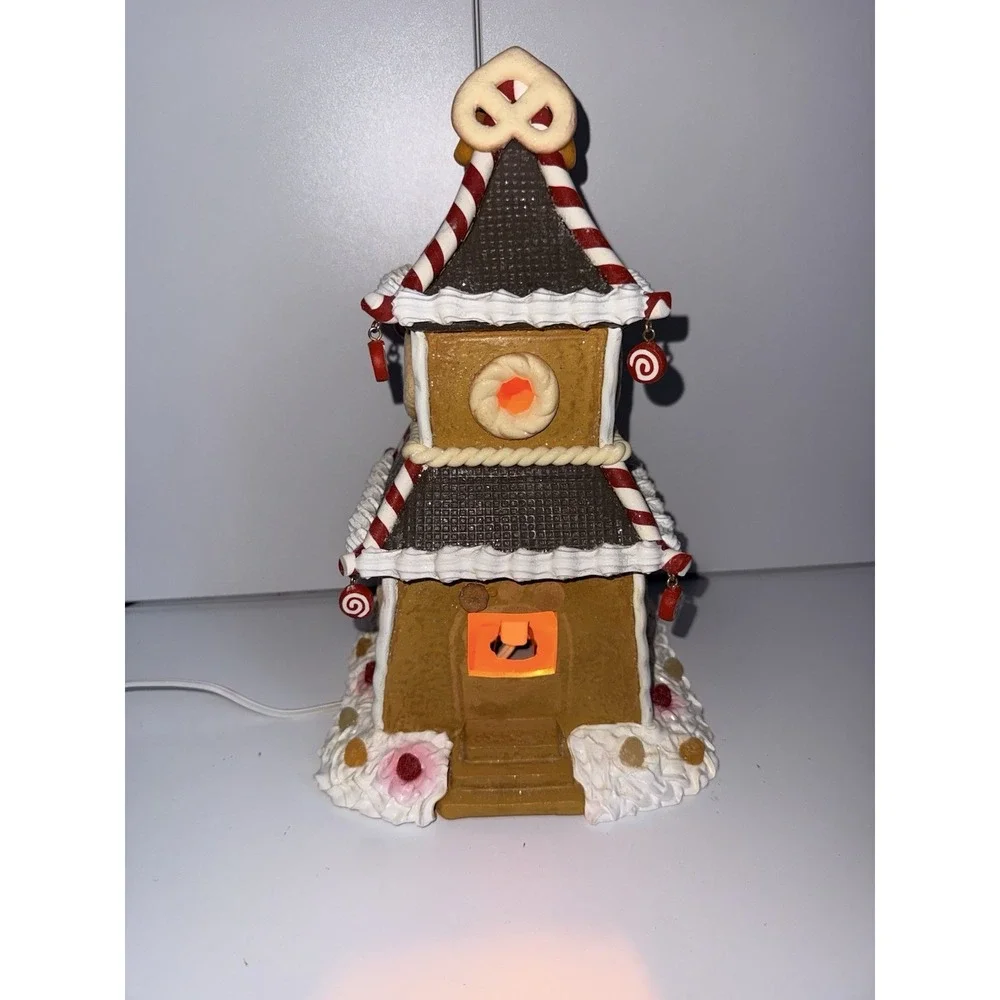 VTG Dept 56 North Pole Series Gingerbread House Lights Up RARE! Pretzel Gumdrops